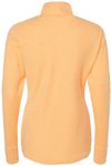 Am image of a Custom Adidas Womens 3 Stripes Quarter Zip Sweater in Acid Orange Melange!