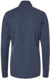 Am image of a Custom Adidas Womens 3 Stripes Quarter Zip Sweater in Collegiate Navy Melange!