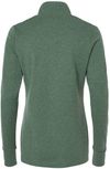 Am image of a Custom Adidas Womens 3 Stripes Quarter Zip Sweater in Green Oxide Melange!