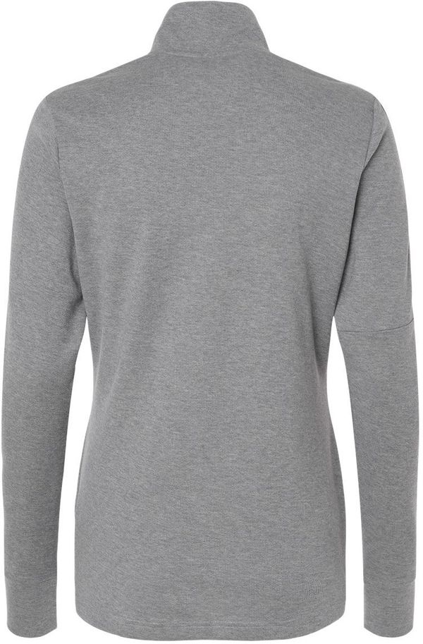 Am image of a Custom Adidas Womens 3 Stripes Quarter Zip Sweater in Grey Three Melange!
