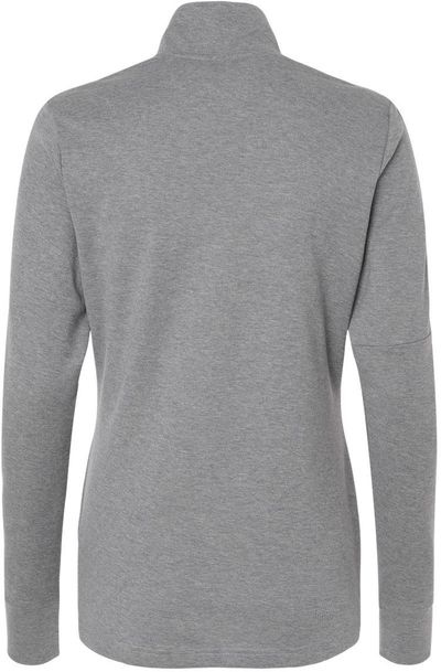Am image of a Custom Adidas Womens 3 Stripes Quarter Zip Sweater in Grey Three Melange!