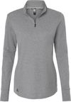 Am image of a Custom Adidas Womens 3 Stripes Quarter Zip Sweater in Grey Three Melange!