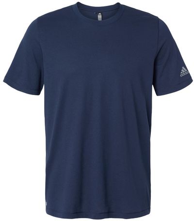 Am image of a Custom Adidas Blended TShirt in Collegiate Navy!