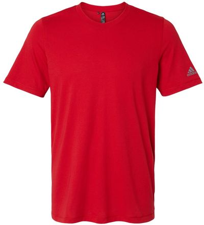 Am image of a Custom Adidas Blended TShirt in Power Red!