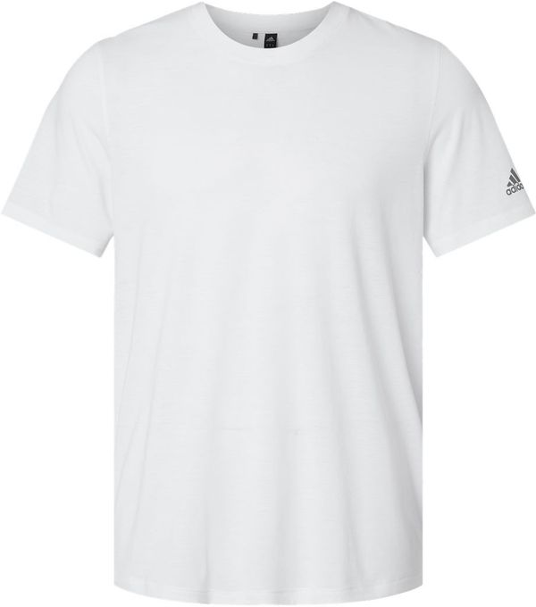 Am image of a Custom Adidas Blended TShirt in White!