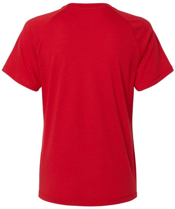 Am image of a Custom Adidas Womens Blended TShirt in Power Red!