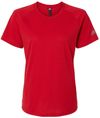 Am image of a Custom Adidas Womens Blended TShirt in Power Red!