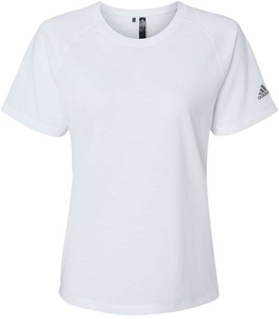Am image of a Custom Adidas Womens Blended TShirt in White!