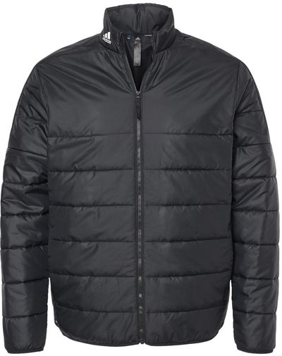 Am image of a Custom Adidas Mens Puffer Jacket in Black!