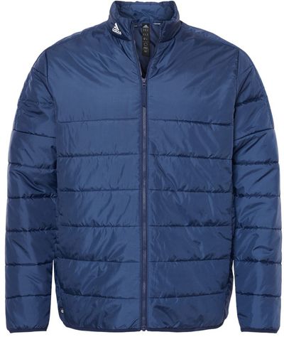 Am image of a Custom Adidas Mens Puffer Jacket in Team Navy Blue!