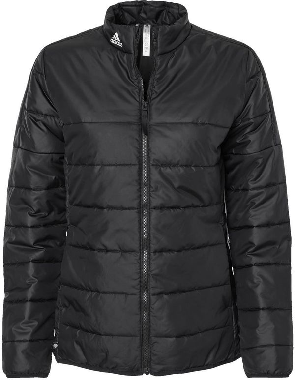 Am image of a Custom Adidas Womens Puffer Jacket in Black!