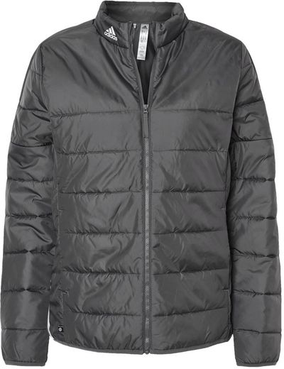 Am image of a Custom Adidas Womens Puffer Jacket in Grey Five!