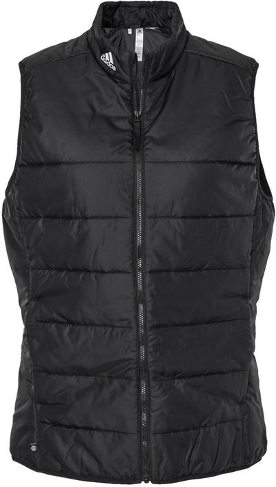 Am image of a Custom Adidas Womens Puffer Vest in Black!