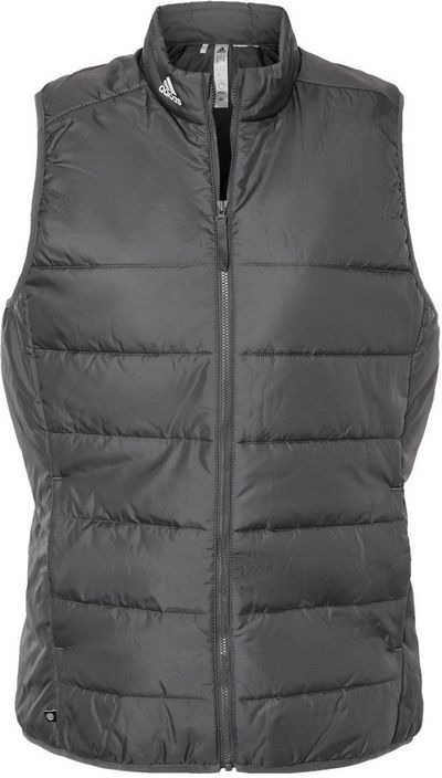 Am image of a Custom Adidas Womens Puffer Vest in Grey Five!