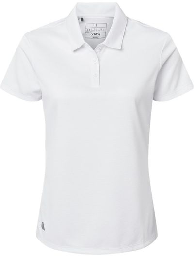 Am image of a Custom Adidas Womens Micro Pique Polo in White!