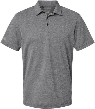 Am image of a Custom Adidas Heathered Polo in Black Melange!