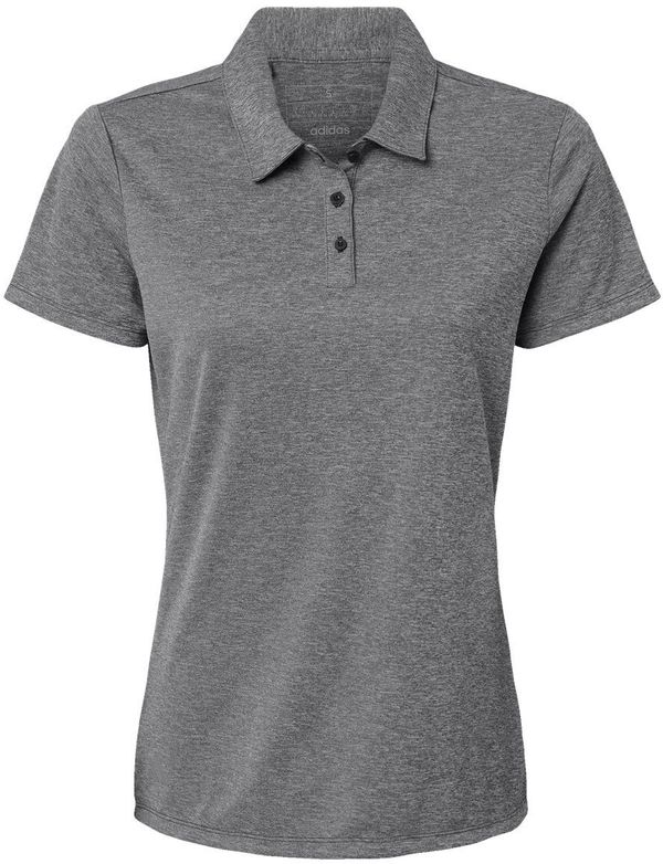 Am image of a Custom Adidas Womens Heathered Polo in Black Melange!