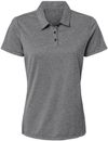 Am image of a Custom Adidas Womens Heathered Polo in Black Melange!