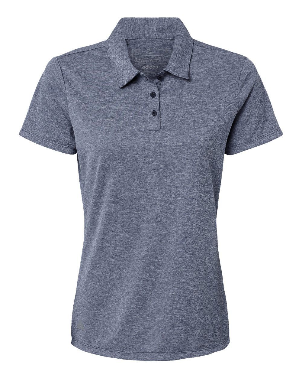 Adidas Womens Heathered Polo in Collegiate Navy Melange