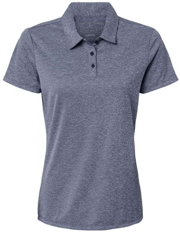 Am image of a Custom Adidas Womens Heathered Polo in Collegiate Navy Melange!