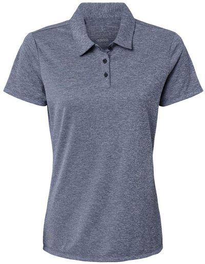 Am image of a Custom Adidas Womens Heathered Polo in Collegiate Navy Melange!