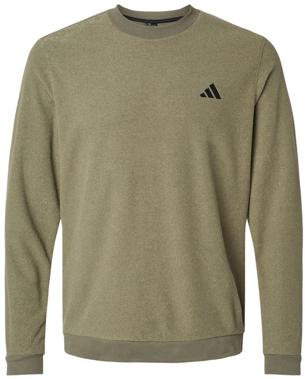 Am image of a Custom Adidas Crewneck Sweatshirt in Olive Strata!