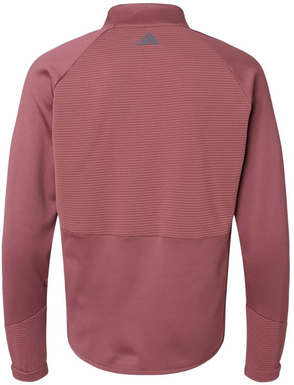 Am image of a Custom Adidas Quarter Zip Pullover in Quiet Crimson!