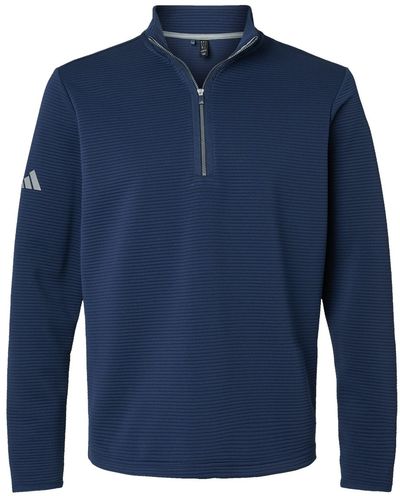 Am image of a Custom Adidas Spacer Quarter Zip Pullover in Collegiate Navy!