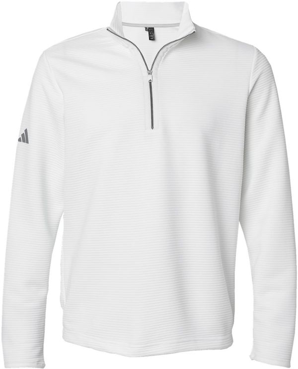 Am image of a Custom Adidas Spacer Quarter Zip Pullover in Core White!