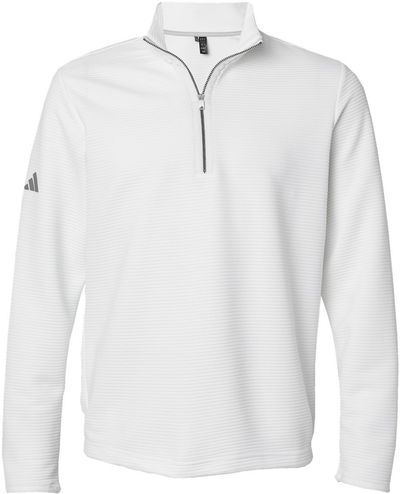 Am image of a Custom Adidas Spacer Quarter Zip Pullover in Core White!