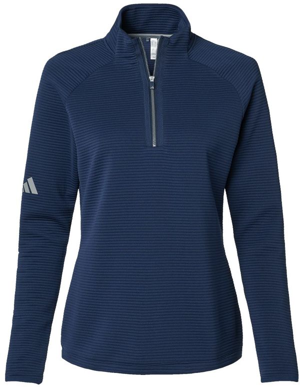 Am image of a Custom Adidas Womens Spacer Quarter Zip Pullover in Collegiate Navy!