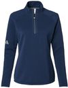 Am image of a Custom Adidas Womens Spacer Quarter Zip Pullover in Collegiate Navy!