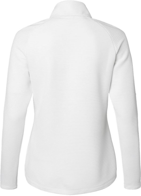 Am image of a Custom Adidas Womens Spacer Quarter Zip Pullover in Core White!