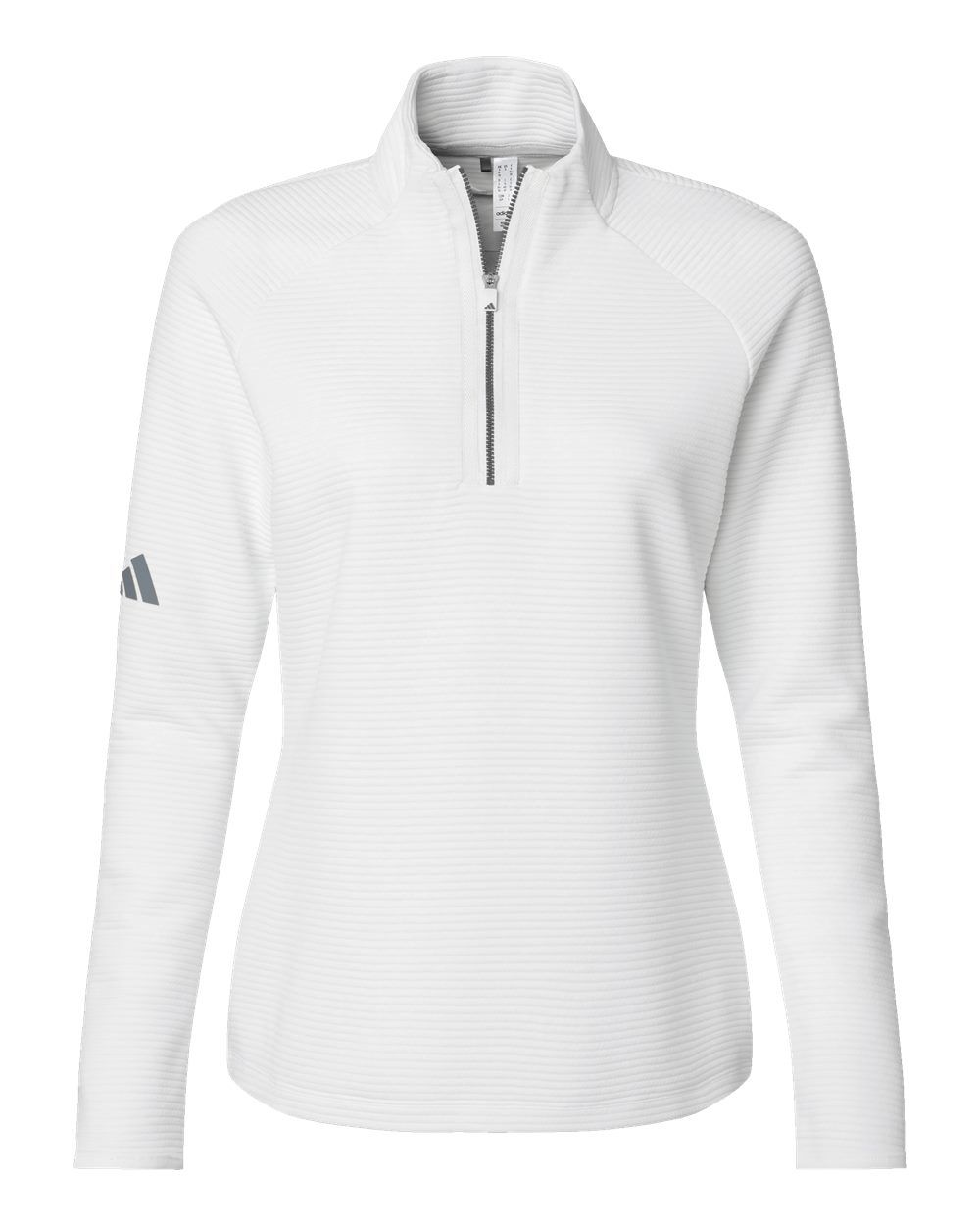 Adidas Womens Spacer Quarter Zip Pullover in Core White