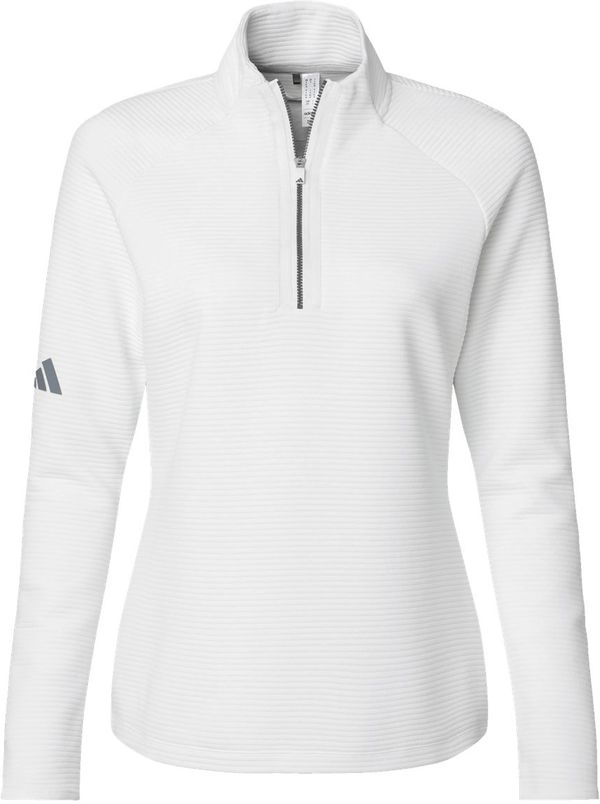 Am image of a Custom Adidas Womens Spacer Quarter Zip Pullover in Core White!