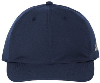 Am image of a Custom Adidas Sustainable Performance Max Cap in Collegiate Navy!