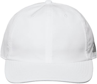 Am image of a Custom Adidas Sustainable Performance Max Cap in White!