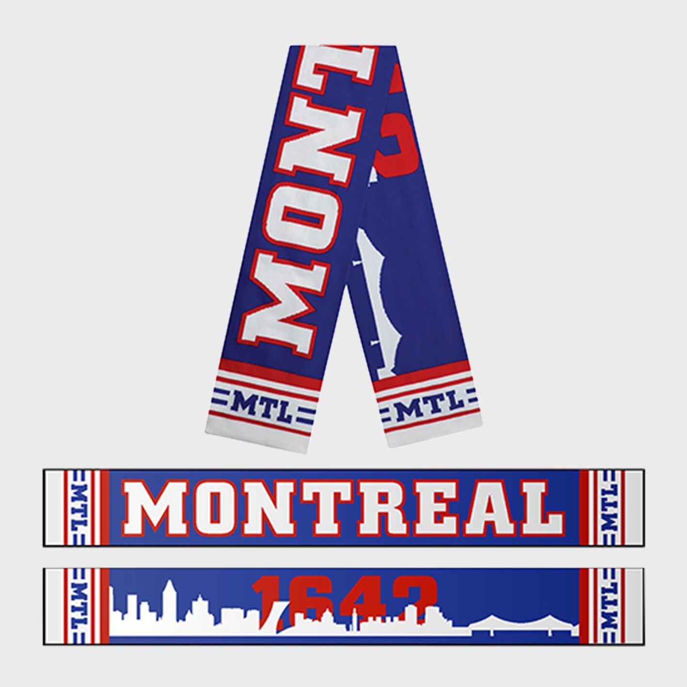 An image of all over print custom scarves that you can print your design and logo on!
