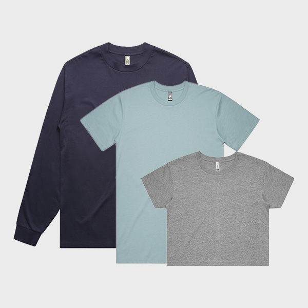 An image of custom shirts that you can print your logo on!