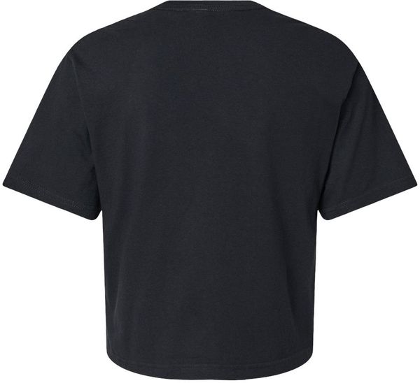 Am image of a Custom American Apparel Womens Fine Jersey Boxy Tee in Black!