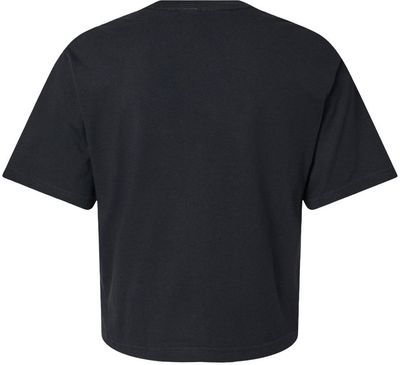 Am image of a Custom American Apparel Womens Fine Jersey Boxy Tee in Black!