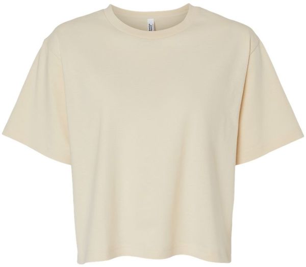 Am image of a Custom American Apparel Womens Fine Jersey Boxy Tee in Creme!