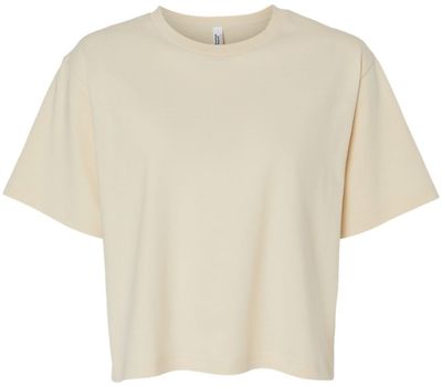 Am image of a Custom American Apparel Womens Fine Jersey Boxy Tee in Creme!