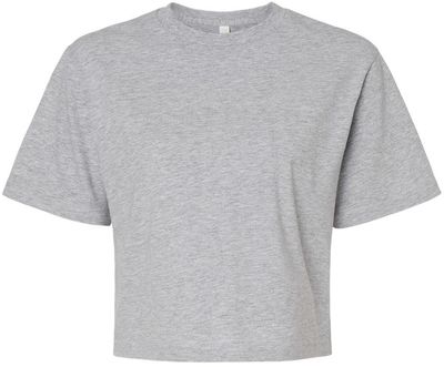 Am image of a Custom American Apparel Womens Fine Jersey Boxy Tee in Heather Grey!