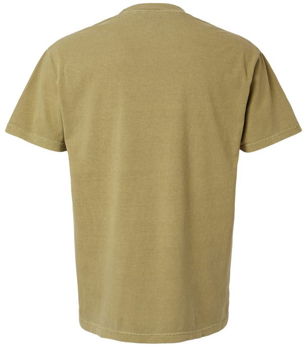 Am image of a Custom American Apparel Garment Dyed Unisex Heavyweight Cotton Tee in Faded Army!