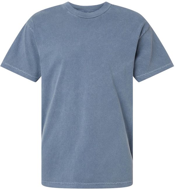 Am image of a Custom American Apparel Garment Dyed Unisex Heavyweight Cotton Tee in Faded Navy!