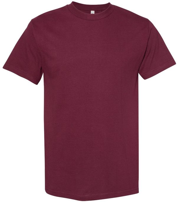 Am image of a Custom American Apparel Heavyweight Cotton Unisex Tshirt in Burgundy!