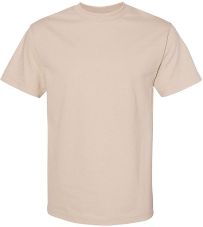 Am image of a Custom American Apparel Heavyweight Cotton Unisex Tshirt in Sand!