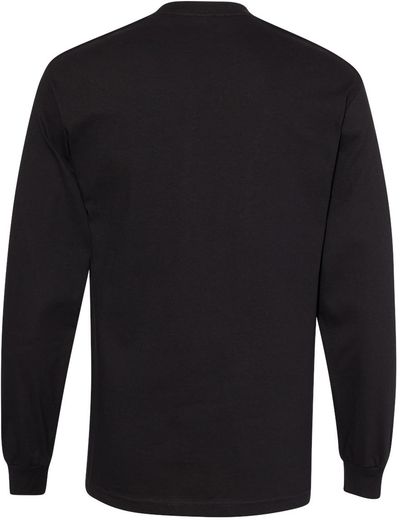 Am image of a Custom American Apparel Heavyweight Cotton Unisex Long Sleeve Tshirt in Black!