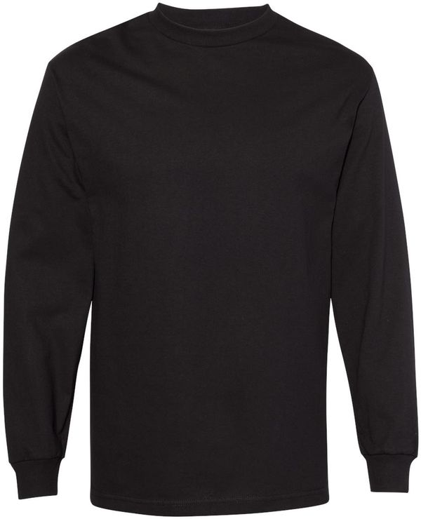 Am image of a Custom American Apparel Heavyweight Cotton Unisex Long Sleeve Tshirt in Black!